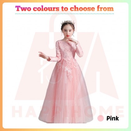 Design 2022 Carisa Girls Velvet Princess Dress Flower Girl Tutu Dress Long Sleeve Performance Skirt Costume