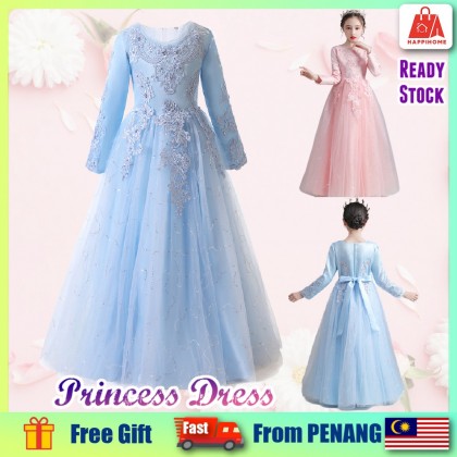 Design 2022 Carisa Girls Velvet Princess Dress Flower Girl Tutu Dress Long Sleeve Performance Skirt Costume